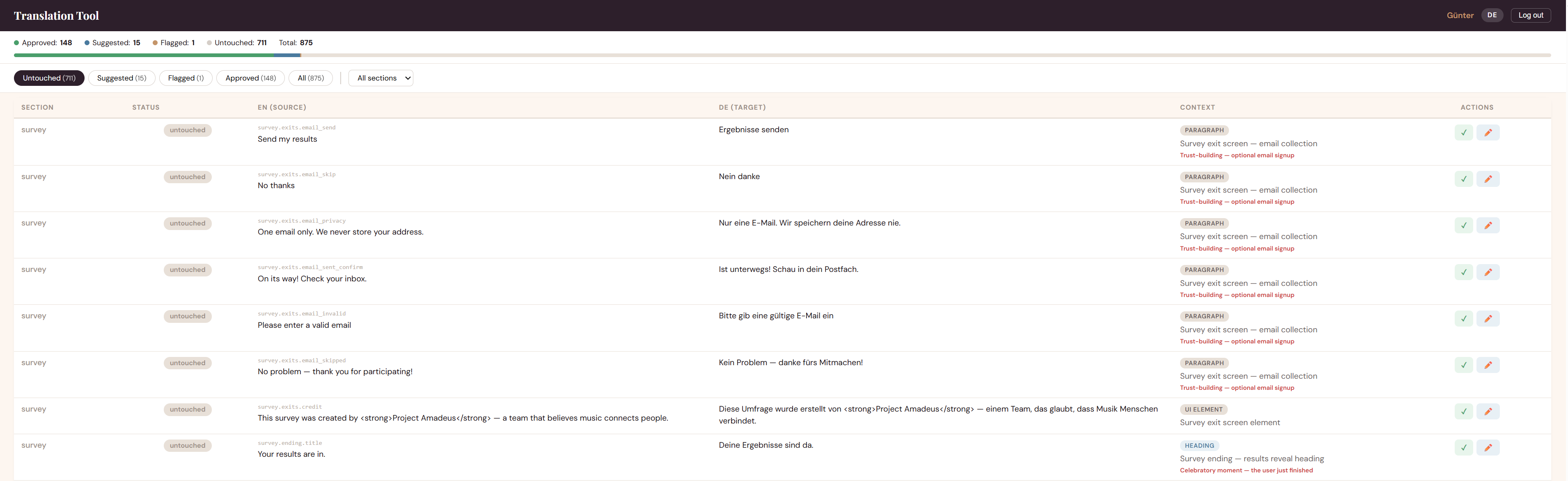 Translation tool preview